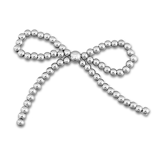 Statement hangers beaded bow Silver