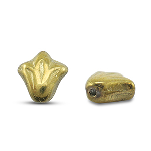 Tsjechische kralen lily flower 9x8mm Gold