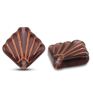 Tsjechische kralen diafan 17mm Transparent purple-copper