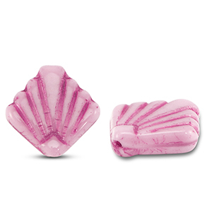 Tsjechische kralen diafan 17mm Pink-fuchsia