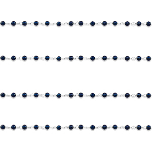 Benodigdheden van Stainless steel Roestvrij staal (RVS) jasseron round Silver-dark blue