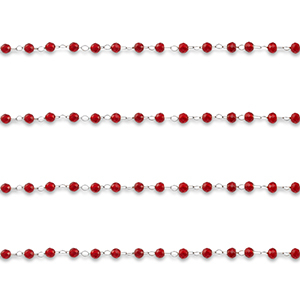 Benodigdheden van Stainless steel Roestvrij staal (RVS) jasseron round Silver-red