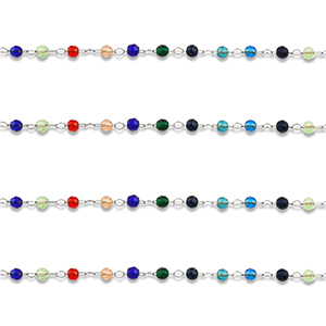 Benodigdheden van Stainless steel Roestvrij staal (RVS) jasseron round Silver-multicolour