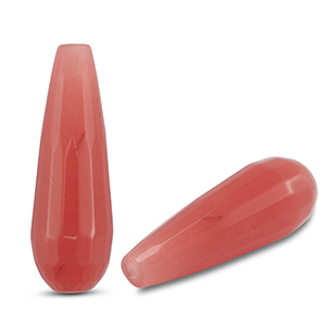 Kralen natuursteen kwarts drop Dark pink