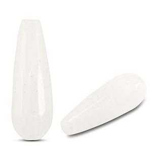 Kralen natuursteen kwarts drop White