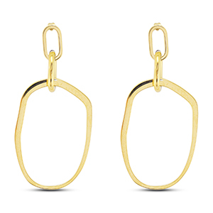 Oorbellen van Stainless steel Roestvrij staal (RVS) oorstekers irregular Gold