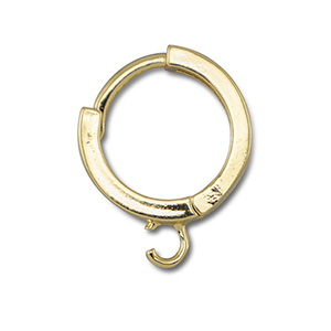 Brass TQ metaal creolen with loop Gold