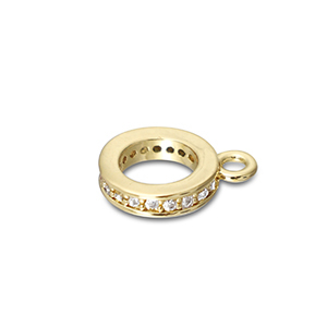 Brass TQ metaal ring with loop Gold