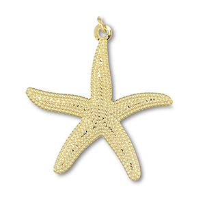 Brass TQ metaal bedels starfish Gold