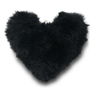 Statement hangers pompom heart Black