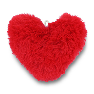 Statement hangers pompom heart Red