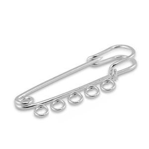 Metaal onderdelen ornamental pin met 5 ogen Silver