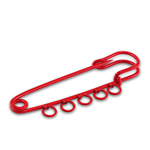 Gekleurde onderdelen ornamental pin met 5 ogen Red
