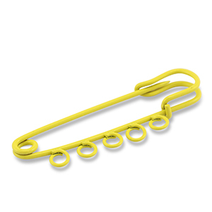 Gekleurde onderdelen ornamental pin met 5 ogen Yellow