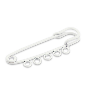 Gekleurde onderdelen ornamental pin met 5 ogen White