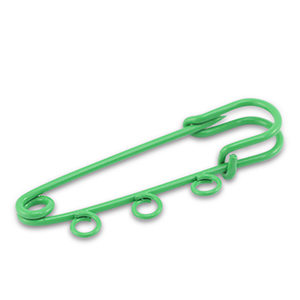 Gekleurde onderdelen ornamental pin met 3 ogen Green