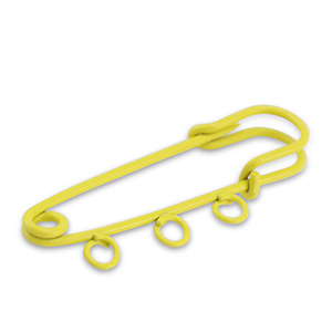 Gekleurde onderdelen ornamental pin met 3 ogen Yellow