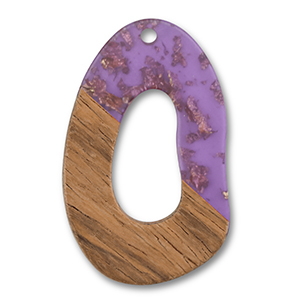 Hangers van hout irregular Purple transparent-gold-brown