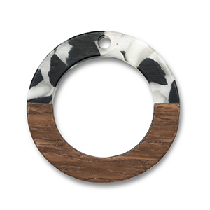 Hangers van hout round Black-white-brown