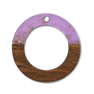 Hangers van hout round Purple transparent-gold-brown
