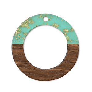 Hangers van hout round Green transparent-gold-brown