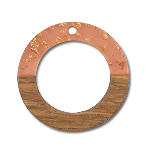 Hangers van hout round Orange transparent-gold-brown