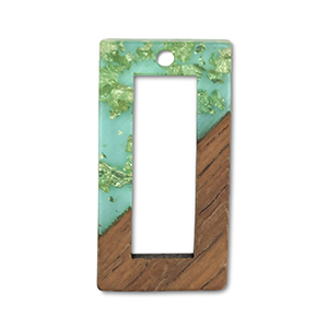 Hangers van hout rectangle Green transparent-gold-brown