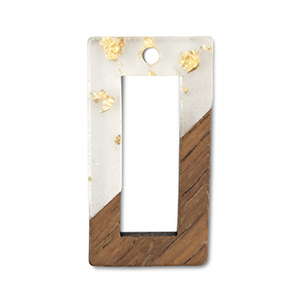 Hangers van hout rectangle Transparent-gold-brown