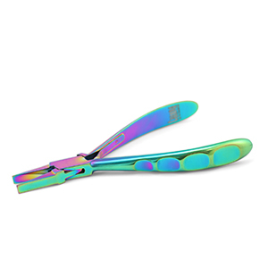 Beadsmith Chroma platbek tang met veer Rainbow Titanium