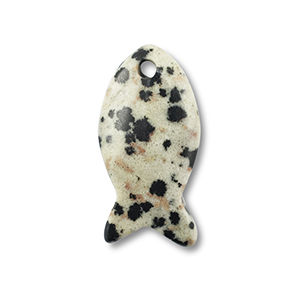 Hangers van natuursteen dalmatian stone fish Greige-black