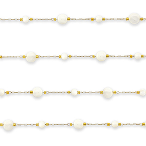 Benodigdheden van Stainless steel Roestvrij staal (RVS) jasseron round Gold-off white