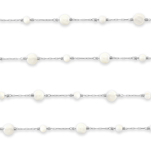 Benodigdheden van Stainless steel Roestvrij staal (RVS) jasseron round Silver-off white