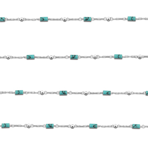 Benodigdheden van Stainless steel Roestvrij staal (RVS) jasseron howliet tube Silver-turquoise
