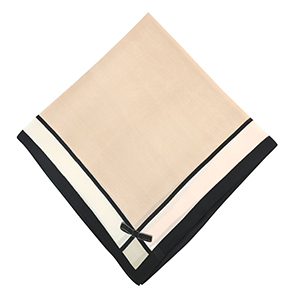 Sjaal with bow Light brown-white-black