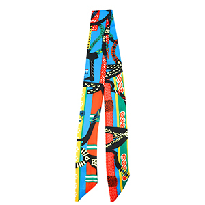Bandana sjaal with vibrant print Multicolour-red-blue
