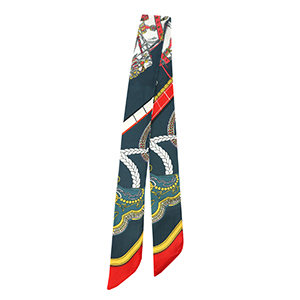 Bandana sjaal with horse Dark grey-red-yellow