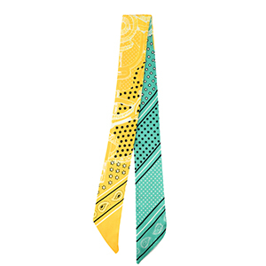 Bandana sjaal with star Turquoise green-yellow