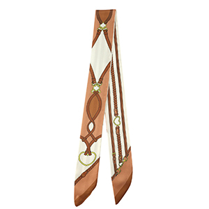 Bandana sjaal with braid Off white-light brown-brown