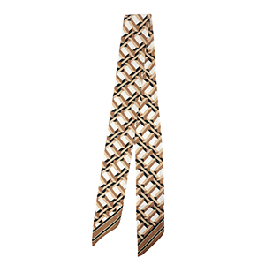 Bandana sjaal with rectangle White-light brown-brown