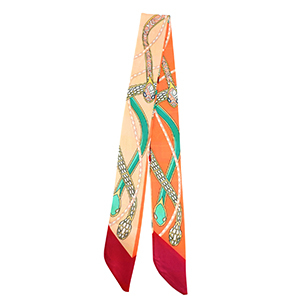 Bandana sjaal with snake Apricot orange-green-dark red