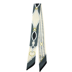 Bandana sjaal with braid Off white-light grey-grey