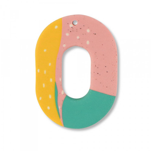 hangers van polymeer ovaal Green-pink-ochre yellow