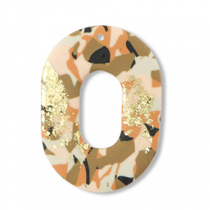 hangers van polymeer ovaal Brown-pink-white-gold