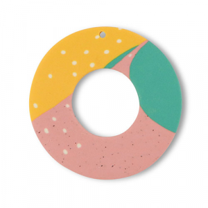 hangers van polymeer round Green-pink-ochre yellow