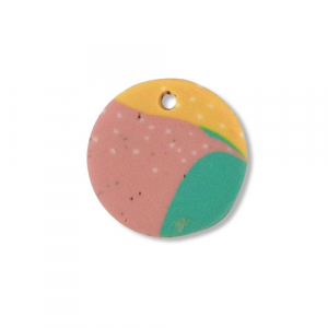 hangers van polymeer round Green-pink-ochre yellow