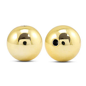 Kralen metallook round 16mm Gold metallic
