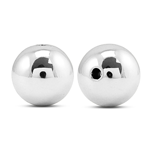 Kralen metallook round 16mm Silver metallic