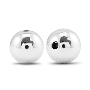 Kralen metallook round 14mm Silver metallic