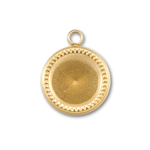 BY31&reg; Bedels van Stainless steel Roestvrij staal (RVS) met setting voor SS39 puntsteen Gold