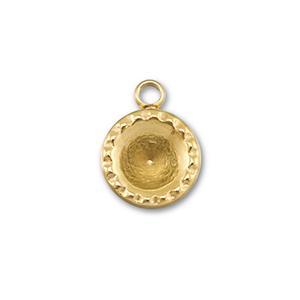 BY31&reg; Bedels van Stainless steel Roestvrij staal (RVS) met setting voor SS29 puntsteen Gold